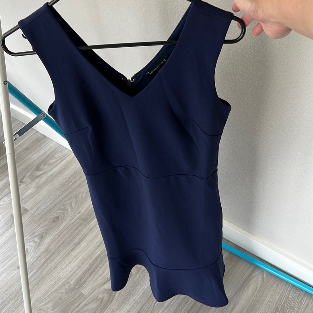Banana Republic Navy Midi Cocktail Dress 4 Petite